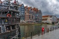 a replica of a pirate ship on the motÃâawa river in gdaÃâsk